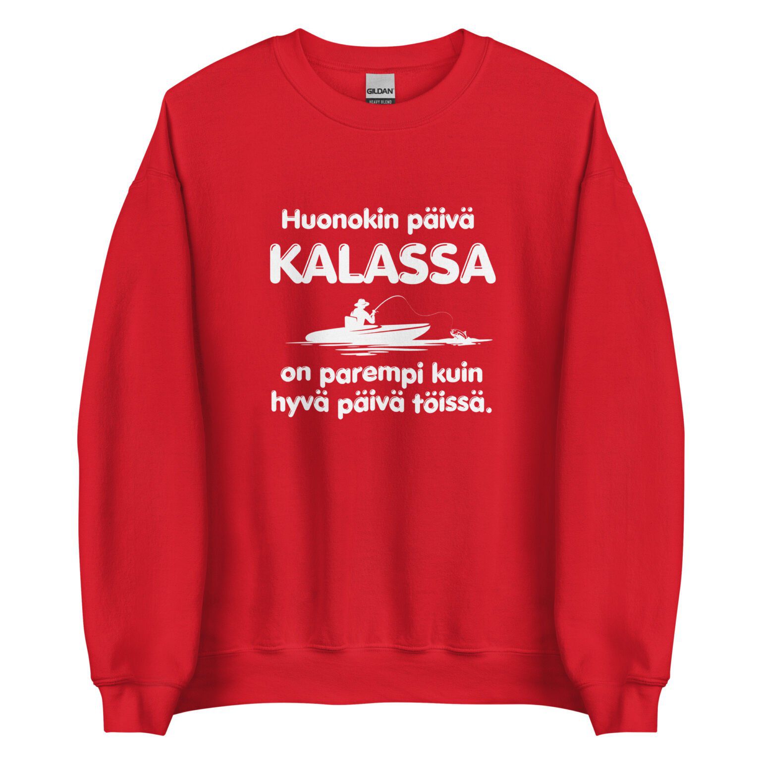 Huonokin päivä kalassa on parempi kuin hyvä päivä töissä. - Collegepaita / Musta
