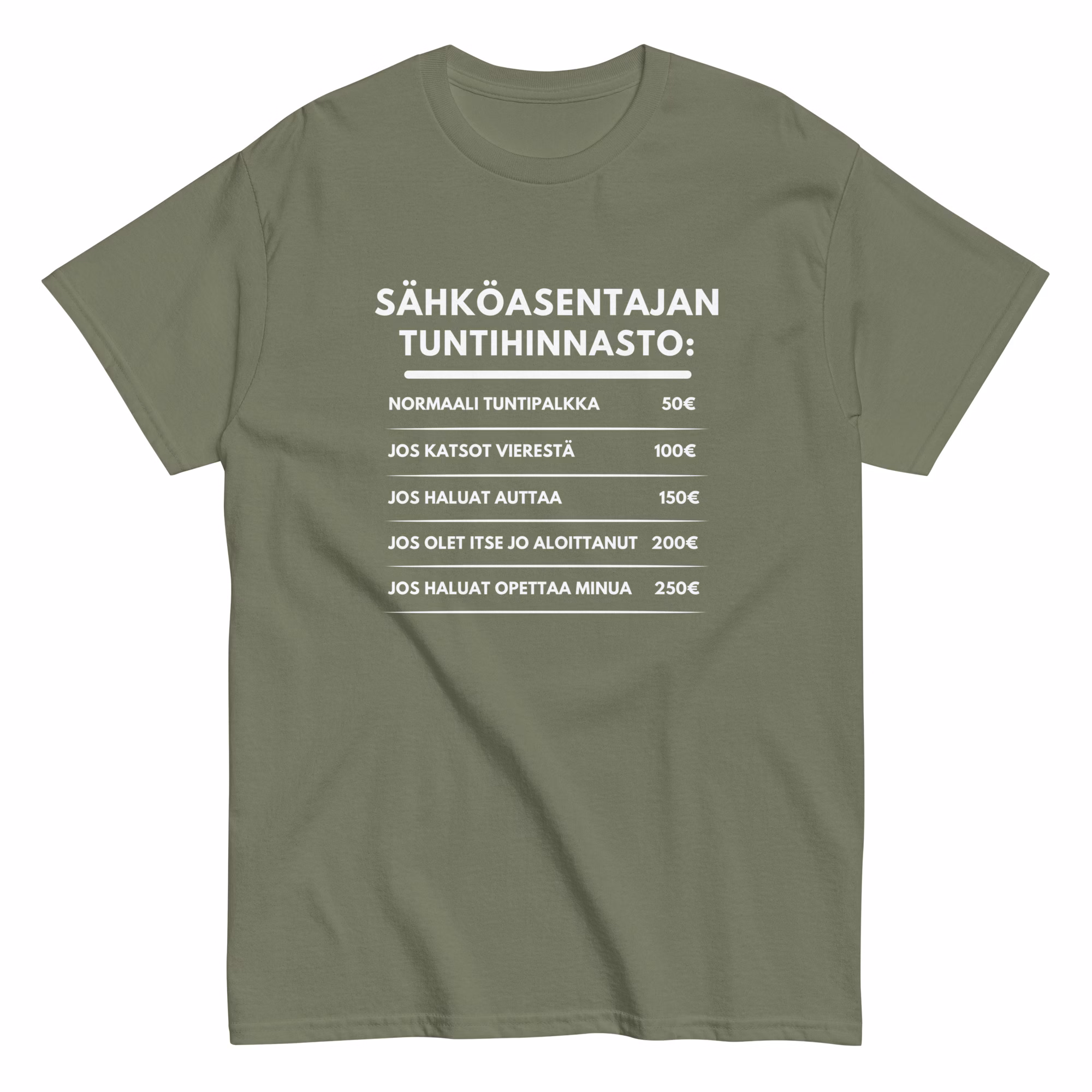Sähköasentajan tuntihinnasto | T‑paita - Image 3