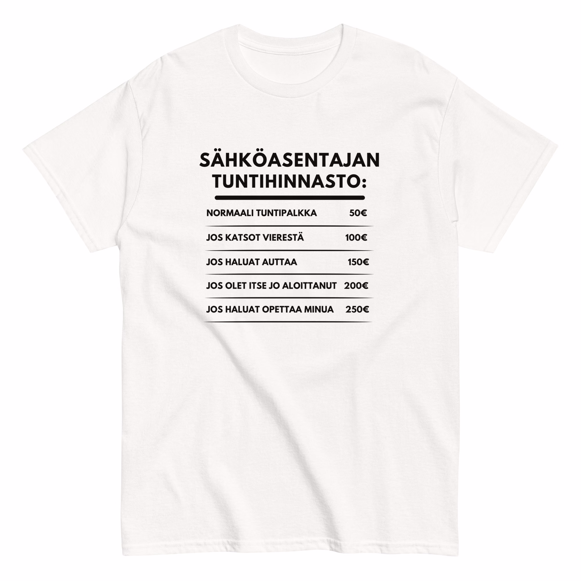 Sähköasentajan tuntihinnasto | T‑paita - Image 5